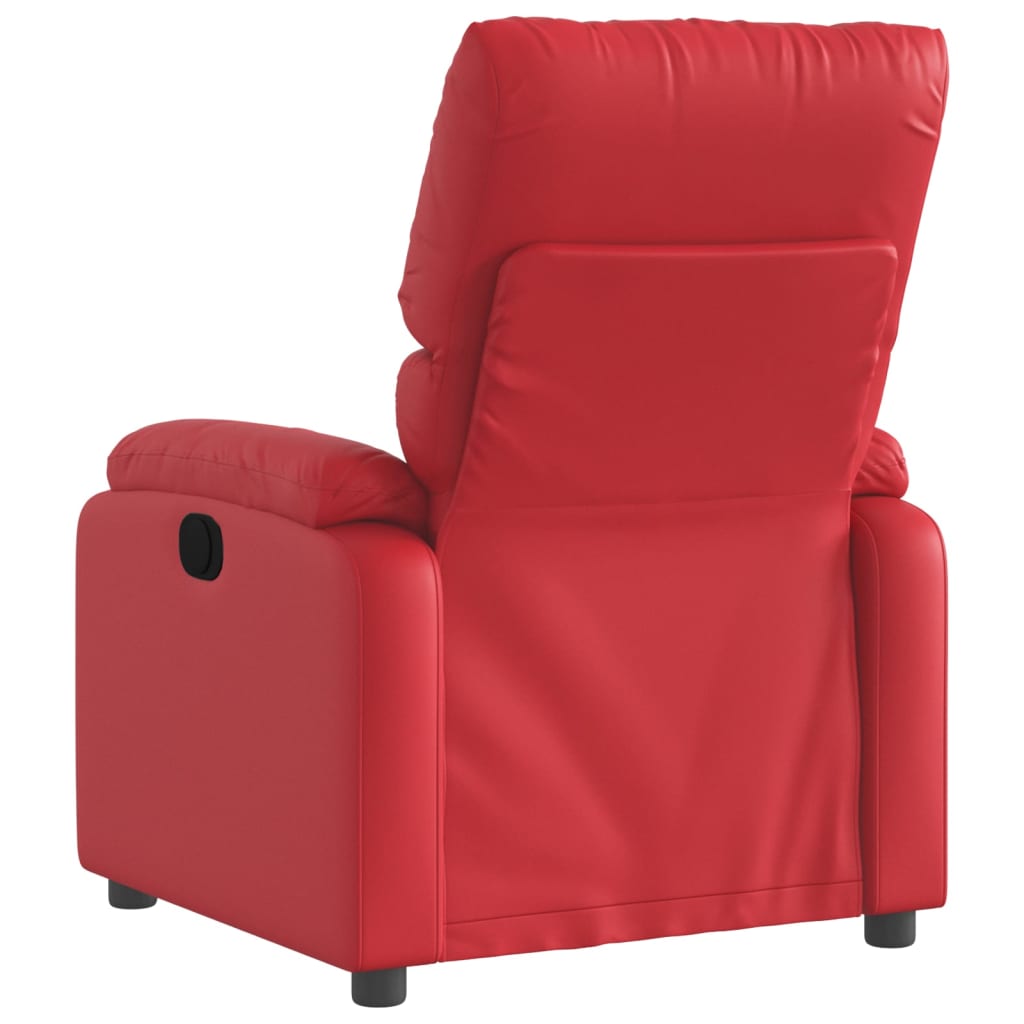 Poltrona de massagens reclinável couro artificial vermelho