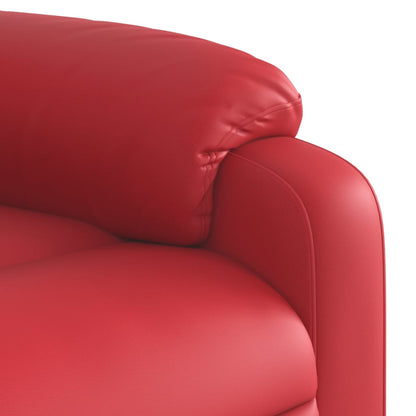 Poltrona de massagens reclinável couro artificial vermelho