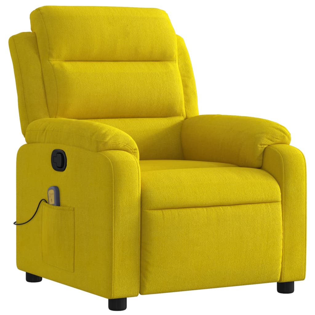 Poltrona de massagens reclinável veludo amarelo