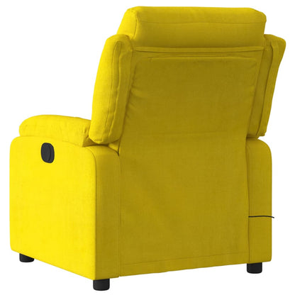 Poltrona de massagens reclinável veludo amarelo