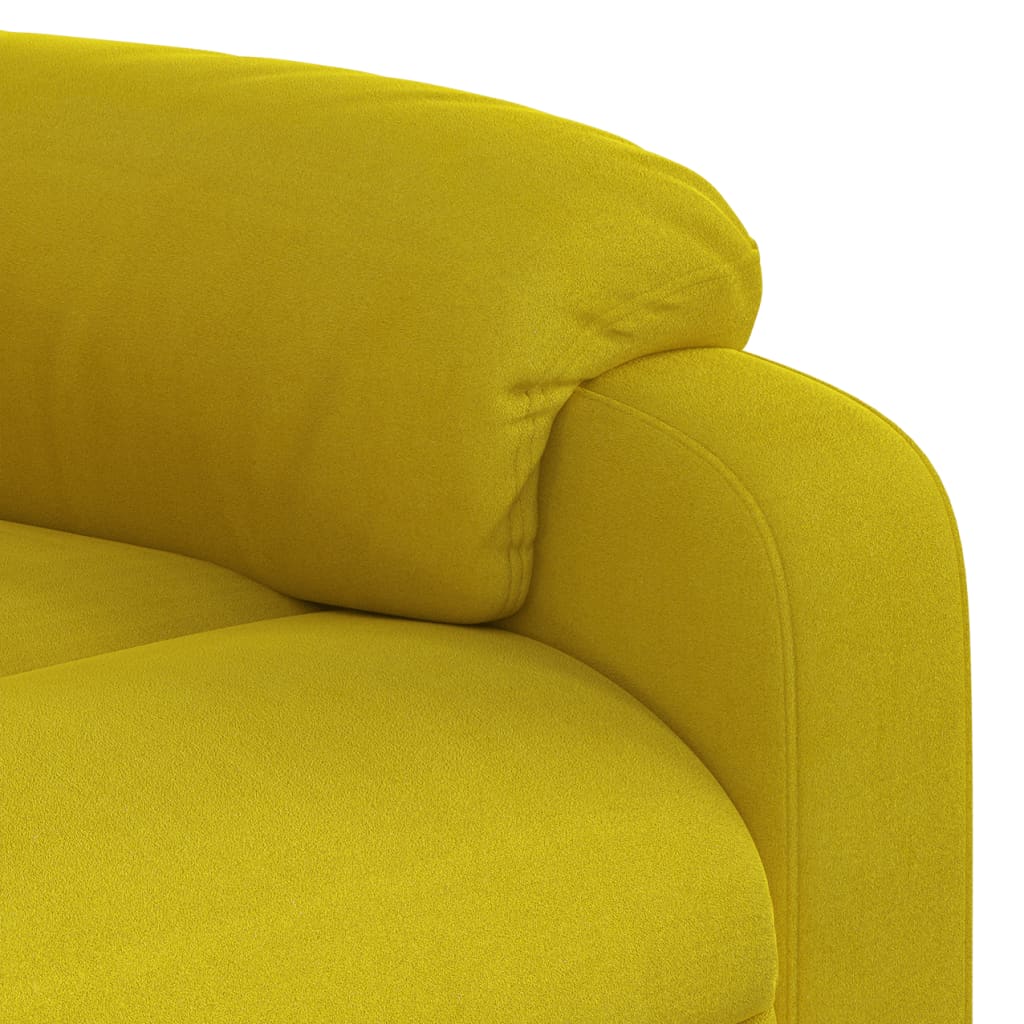 Poltrona de massagens reclinável veludo amarelo