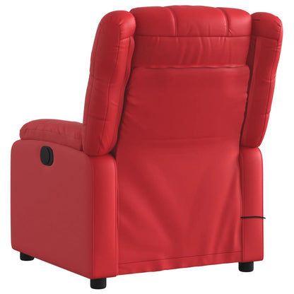 Poltrona de massagens reclinável couro artificial vermelho