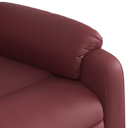 Poltrona Tapi com 6 Pontos de Massagens e Reclinação Manual em Couro Artificial - Vermelho Tinto - Design Moderno