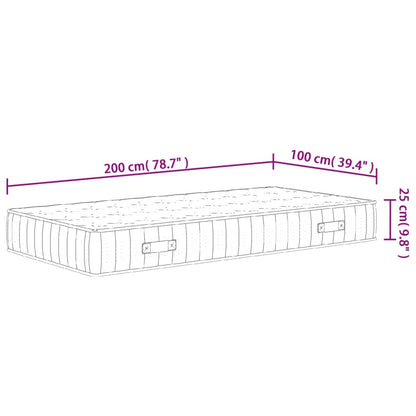Colchão de molas ensacadas firmeza média 100x200 cm