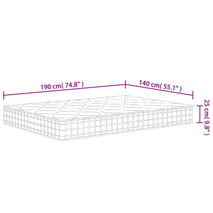 Colchão de molas ensacadas firmeza média 140x190 cm