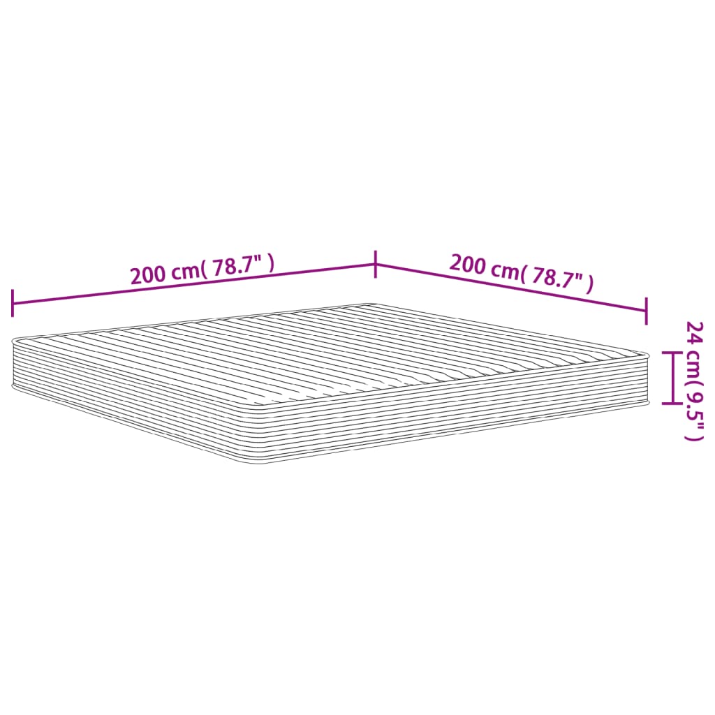 Colchão de espuma médio suave 200x200 cm