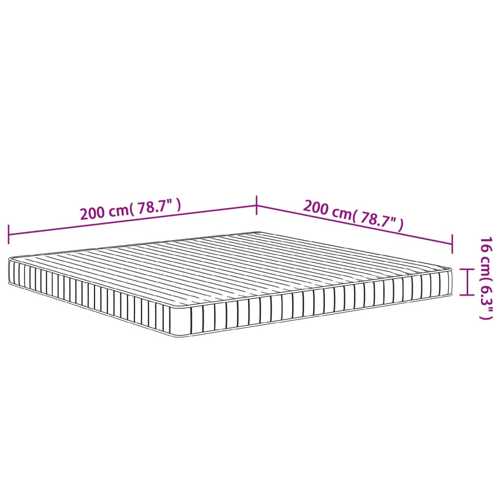 Colchão de espuma médio suave 200x200 cm