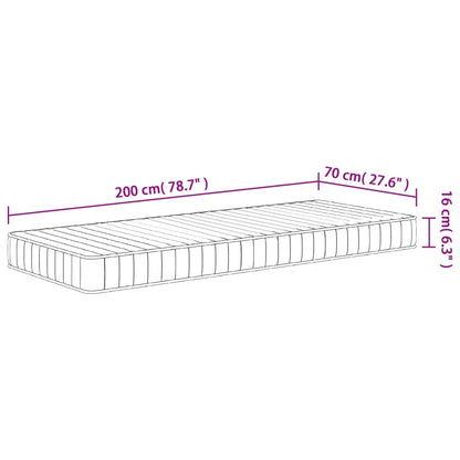 Colchão de espuma médio suave 70x200 cm