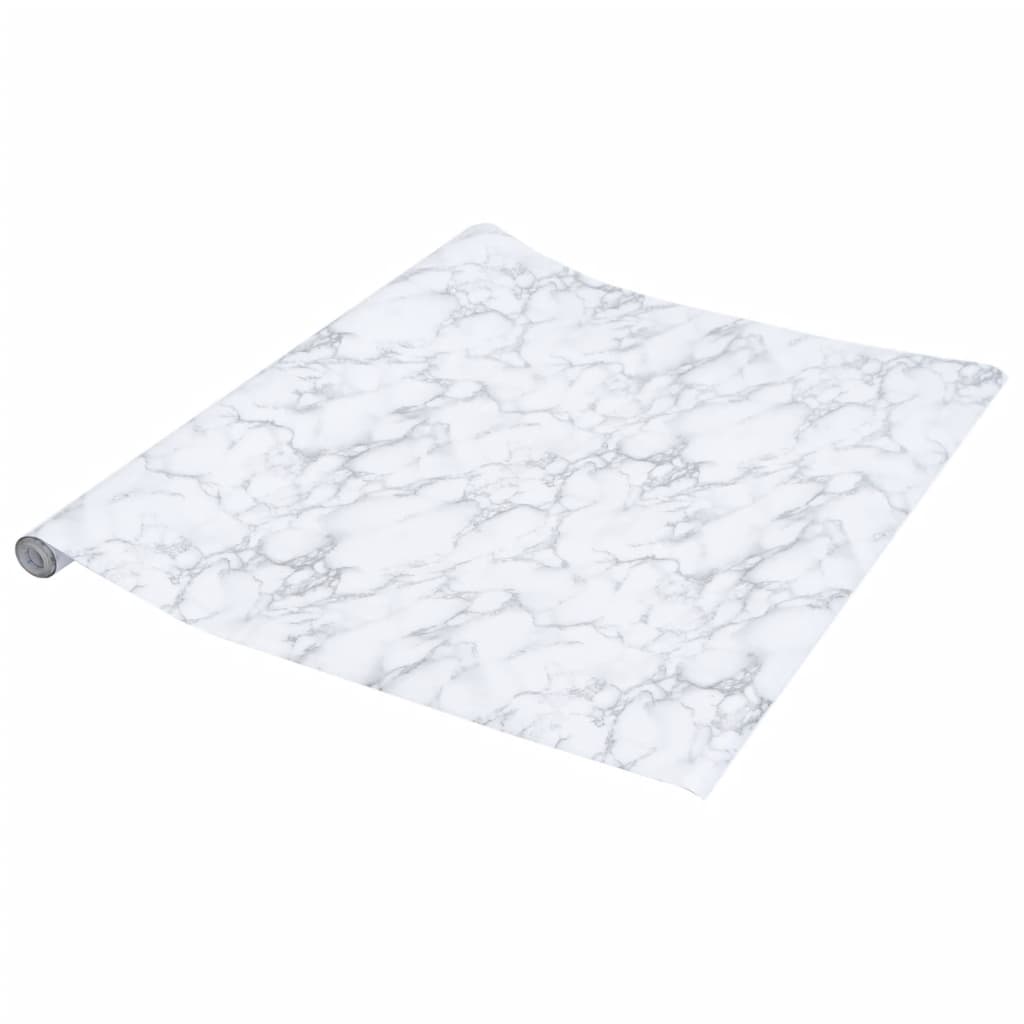 Autocolantes para móveis 90x500 cm PVC branco mármore