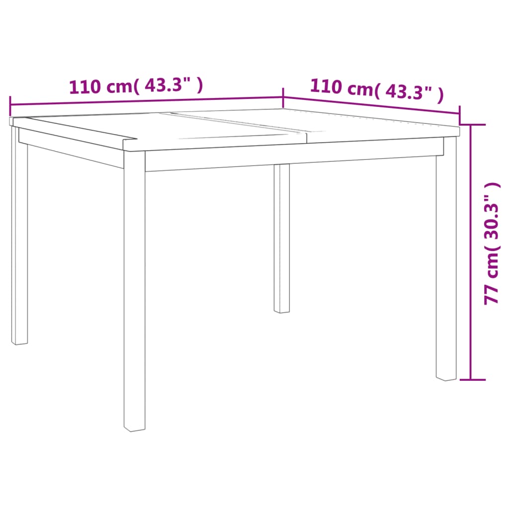 5 pcs conjunto de jantar p/ jardim madeira de teca maciça