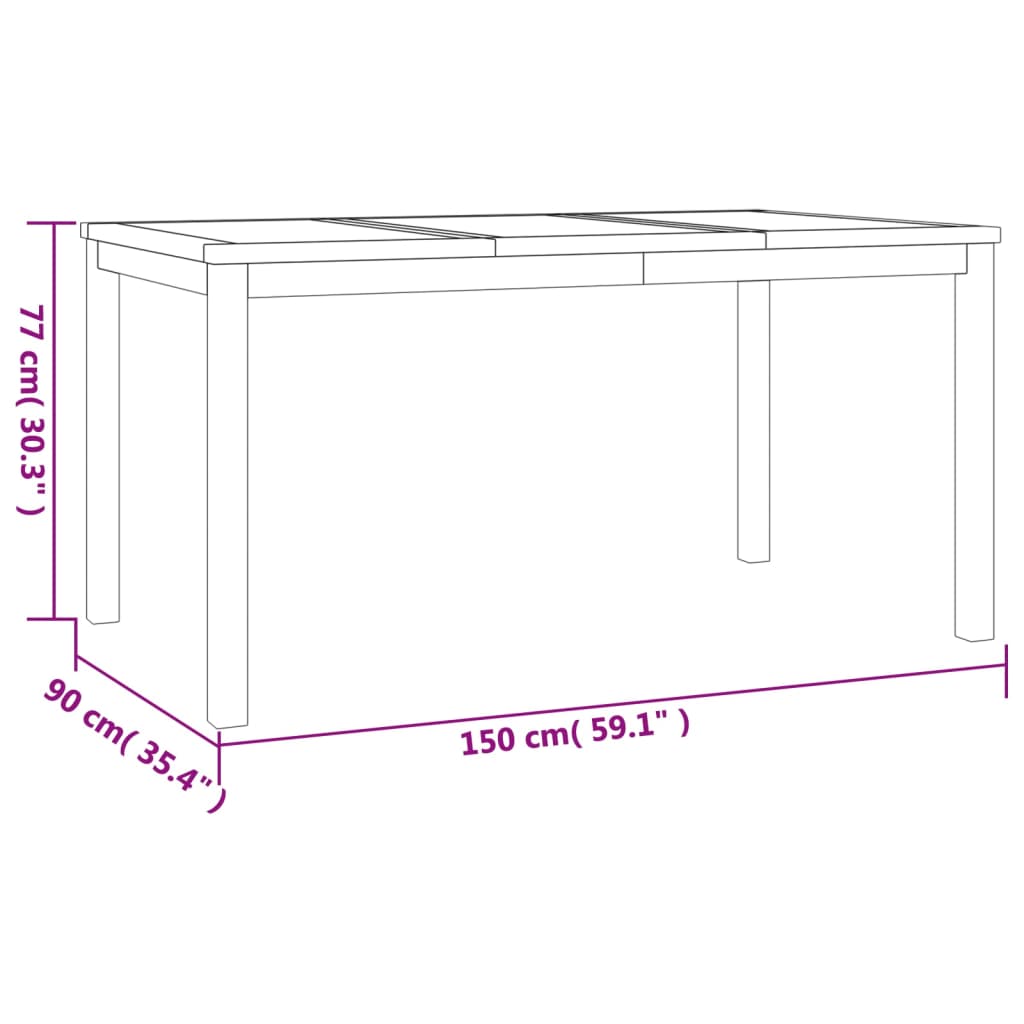 Conjunto de jantar para jardim 7 pcs madeira de teca maciça