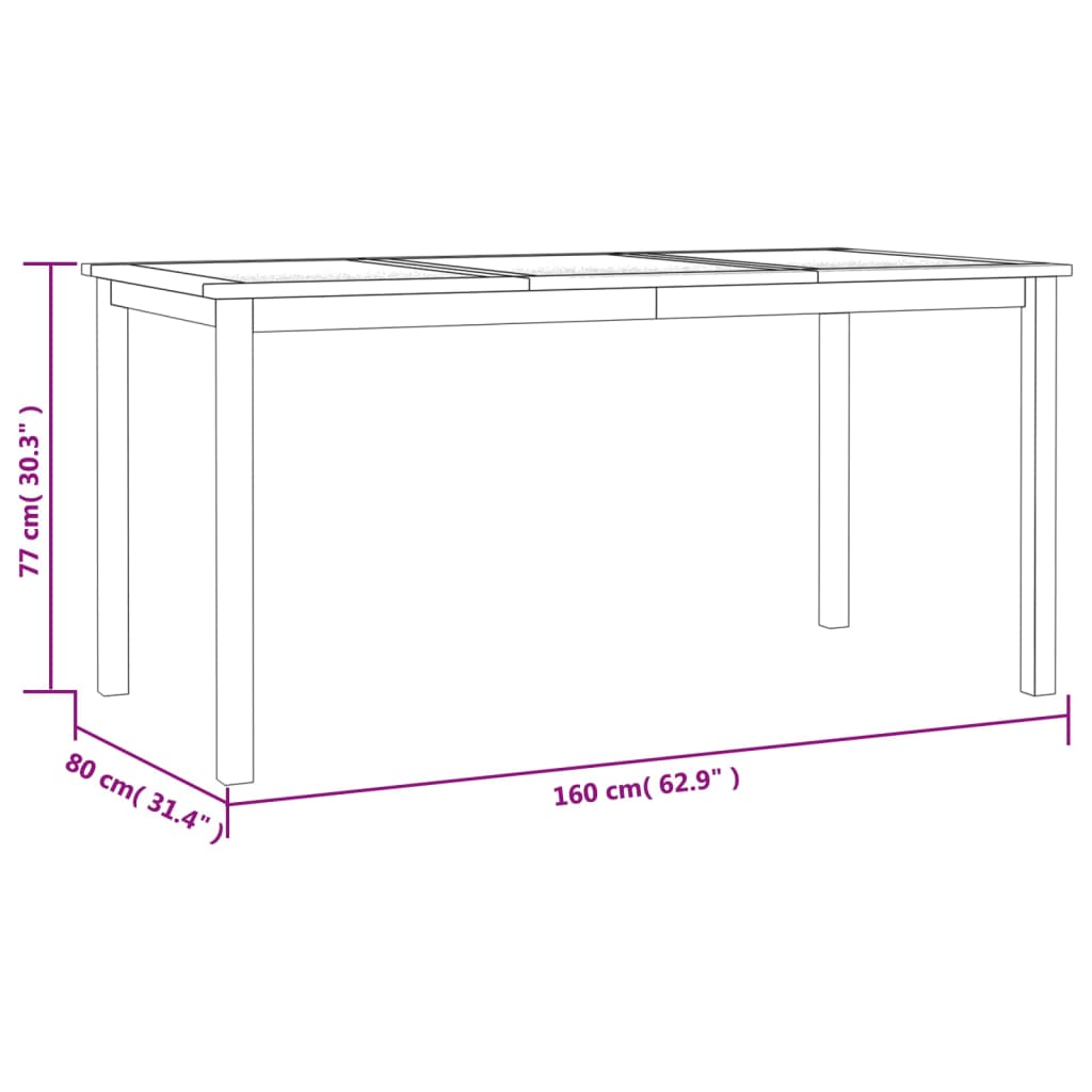 Conjunto de jantar para jardim 7 pcs madeira de teca maciça