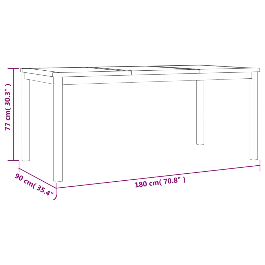 Conjunto de jantar para jardim 7 pcs madeira de teca maciça