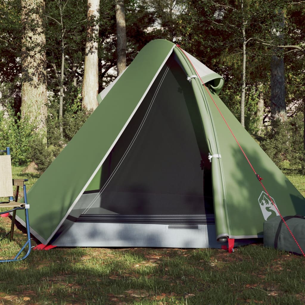 Tenda de campismo cúpula para 2 pessoas impermeável verde