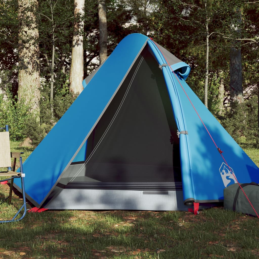 Tenda de campismo cúpula para 2 pessoas impermeável azul