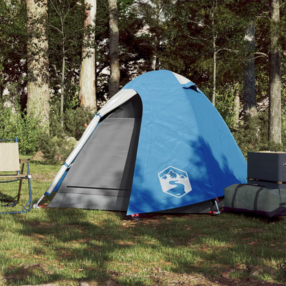 Tenda de campismo cúpula para 2 pessoas impermeável azul