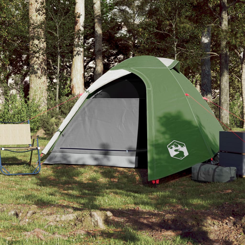 Tenda de campismo cúpula para 2 pessoas impermeável verde