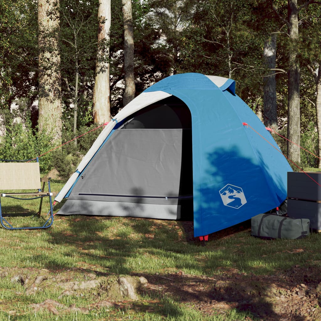 Tenda de campismo cúpula para 2 pessoas impermeável azul