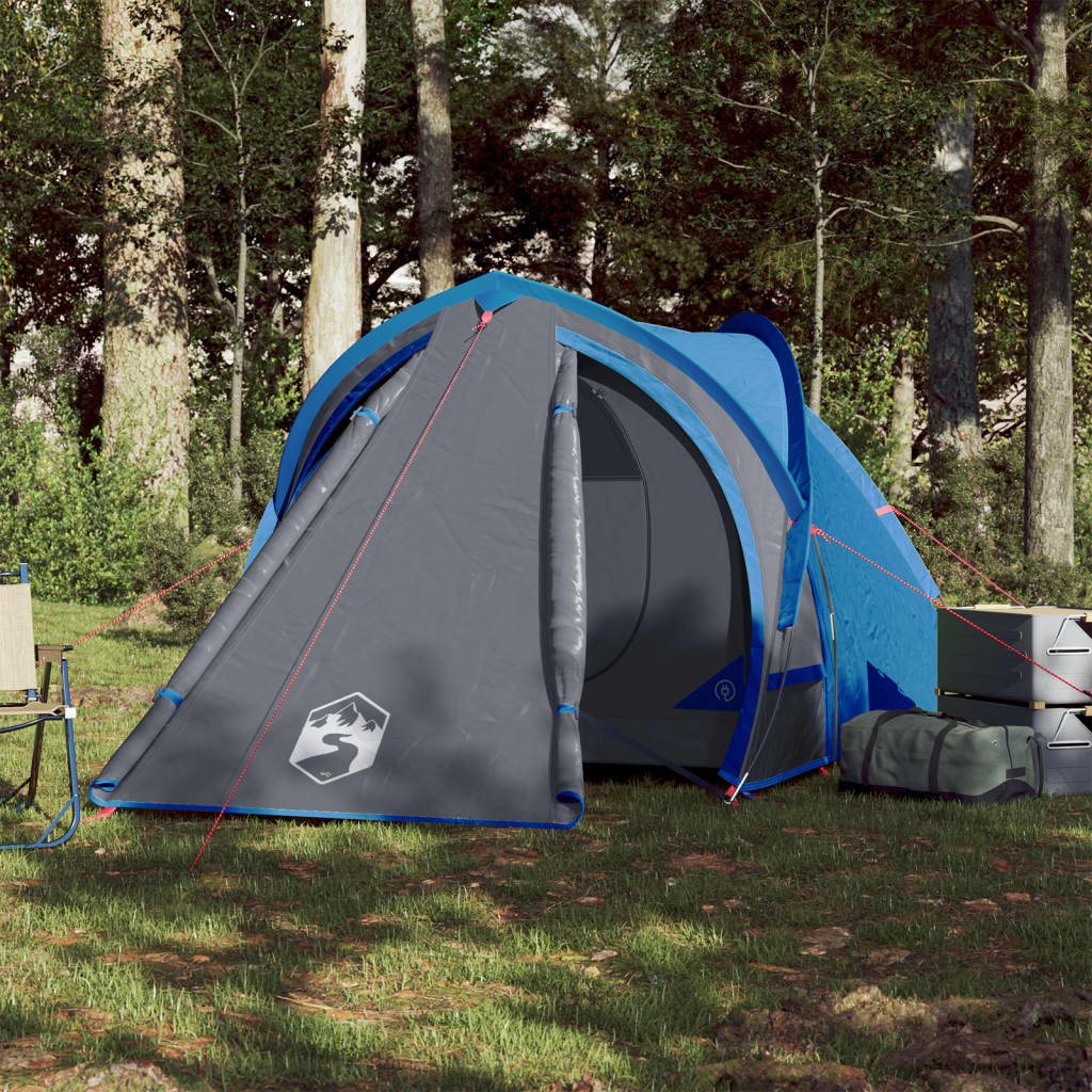 Tenda de campismo cúpula para 2 pessoas impermeável azul