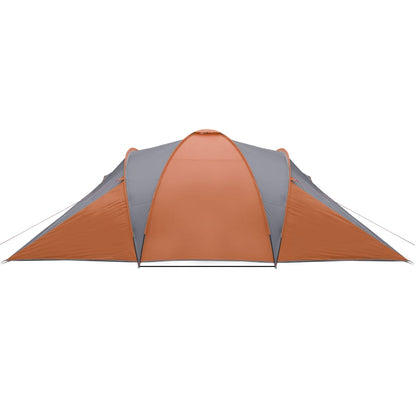 Tenda familiar cúpula para 6 pessoas impermeável cinza/laranja