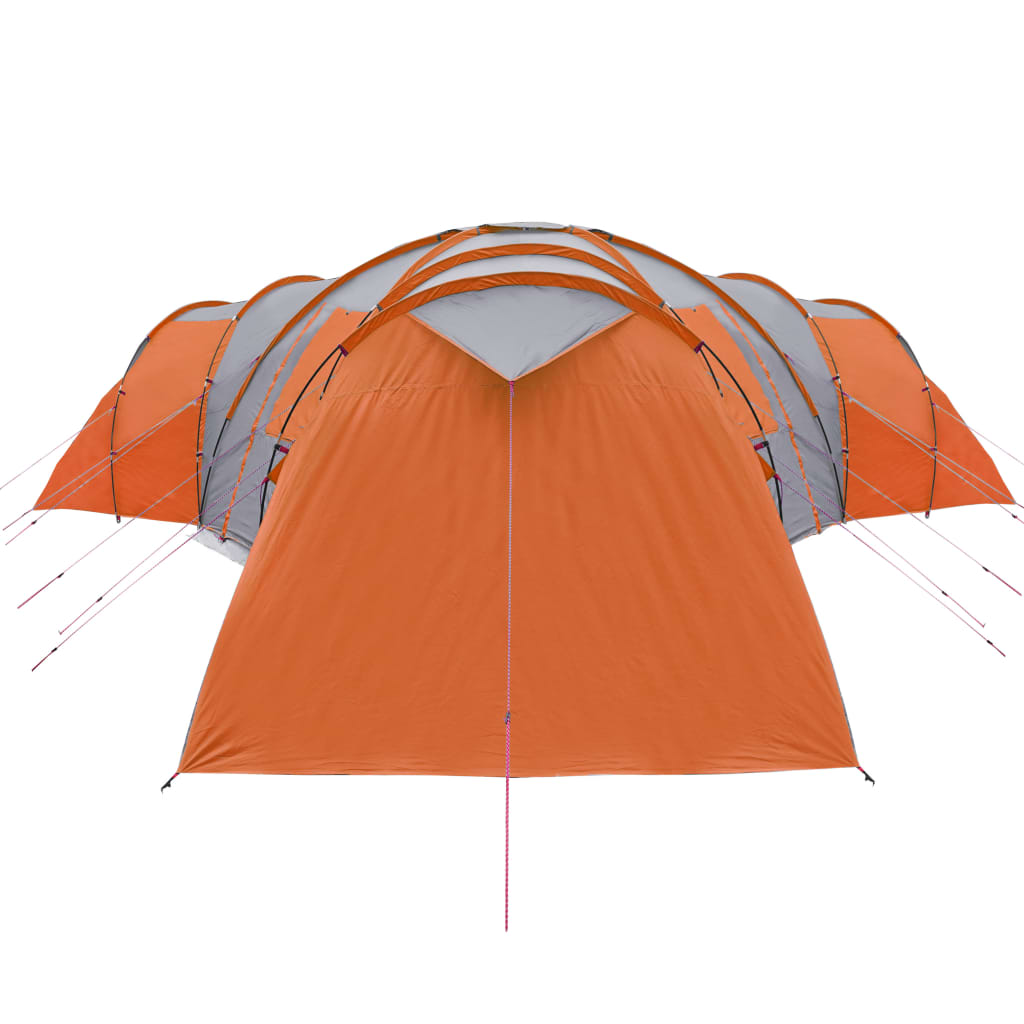 Tenda familiar cúpula para 12 pessoas impermeável cinza/laranja