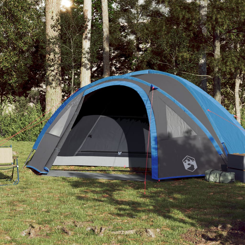 Tenda de campismo cúpula para 4 pessoas impermeável azul