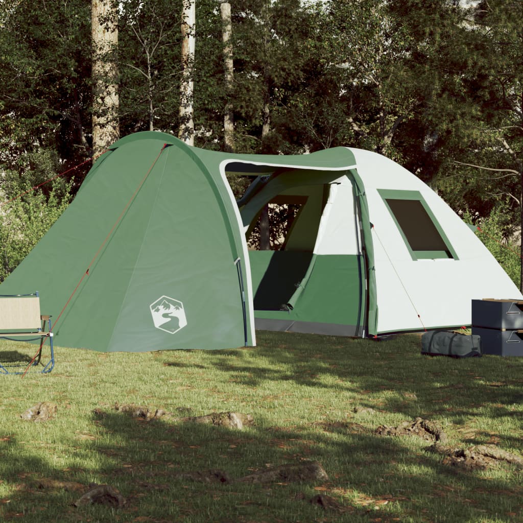 Tenda familiar em cúpula para 6 pessoas impermeável verde