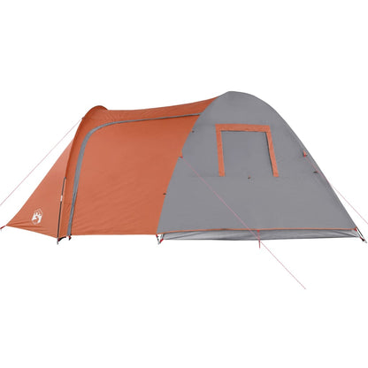 Tenda familiar cúpula para 6 pessoas impermeável cinza/laranja