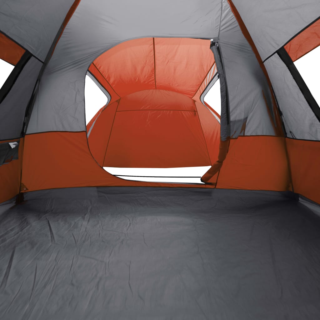 Tenda familiar cúpula para 6 pessoas impermeável cinza/laranja