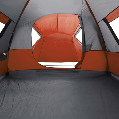 Tenda familiar cúpula para 6 pessoas impermeável cinza/laranja