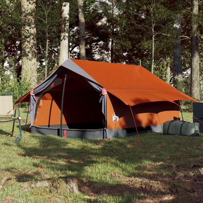 Tenda de campismo p/ 2 pessoas tecido impermeável cinza/laranja