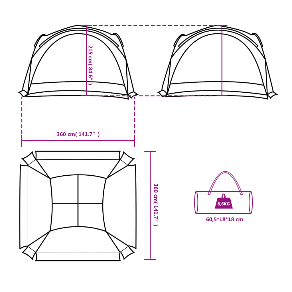 Tenda de festas impermeável branco