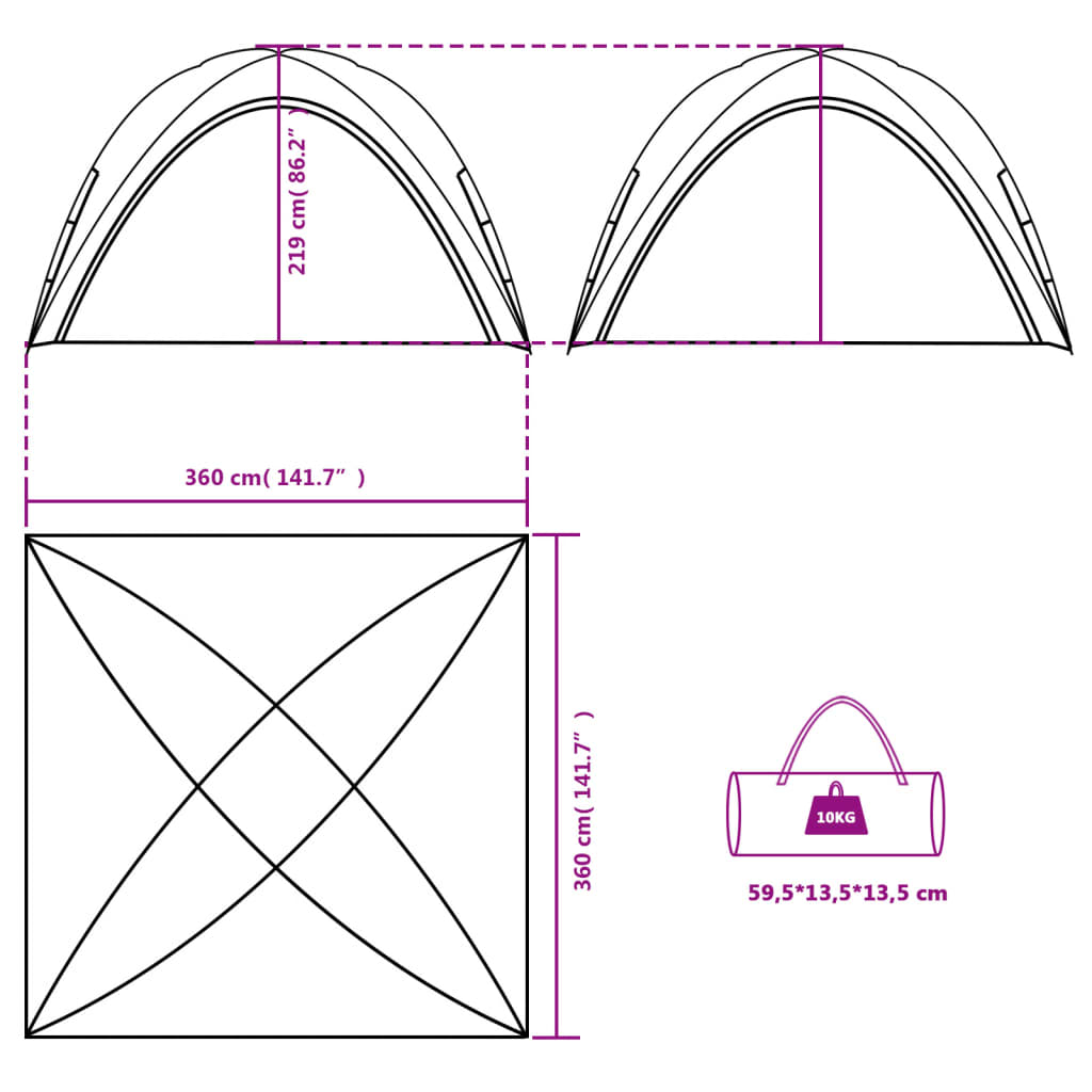 Tenda de festas impermeável azul