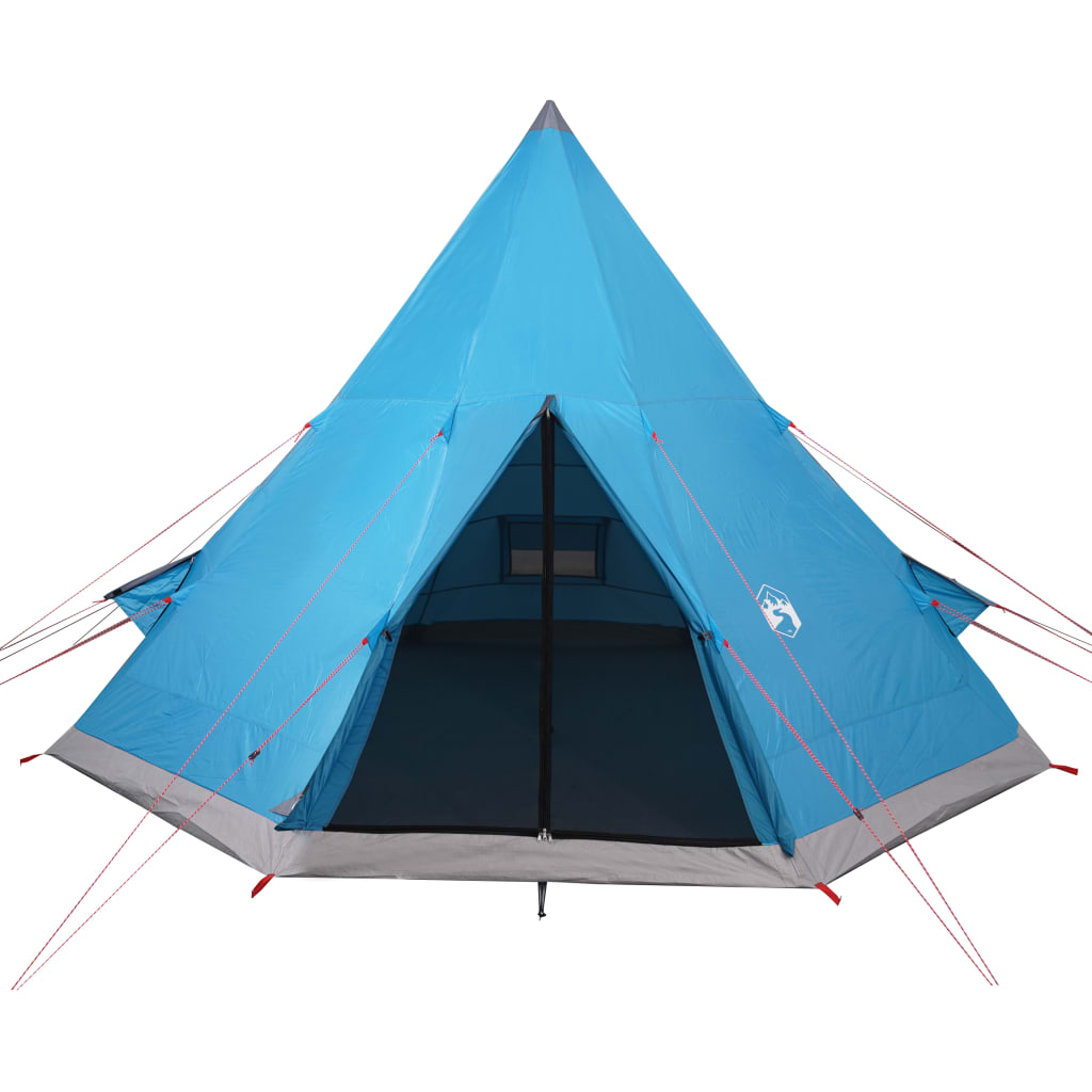 Tenda de campismo tipi para 4 pessoas impermeável azul