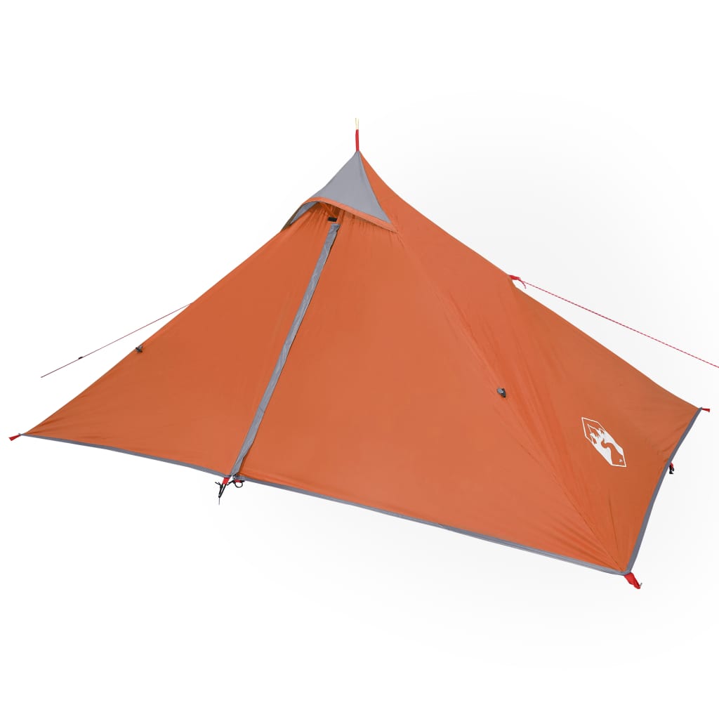 Tenda de campismo tipi p/ 1 pessoa impermeável cinza/laranja