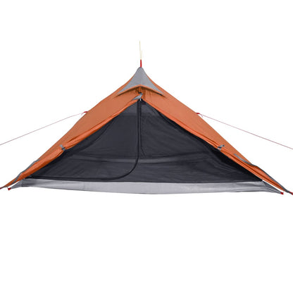 Tenda de campismo tipi p/ 1 pessoa impermeável cinza/laranja