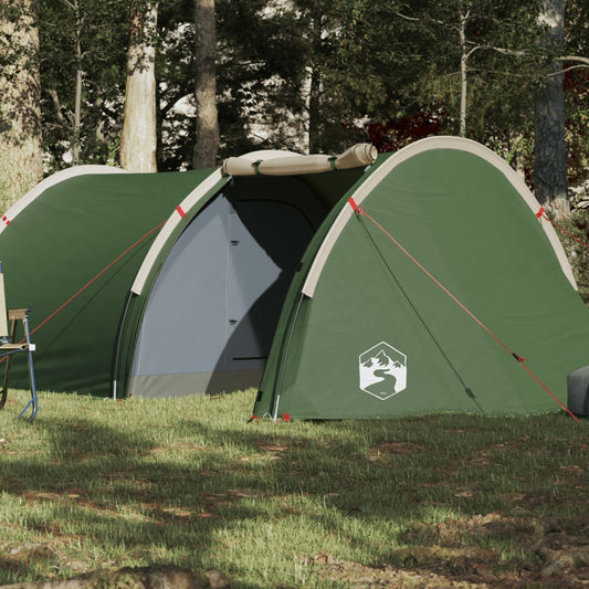 Tenda de campismo túnel para 4 pessoas impermeável verde