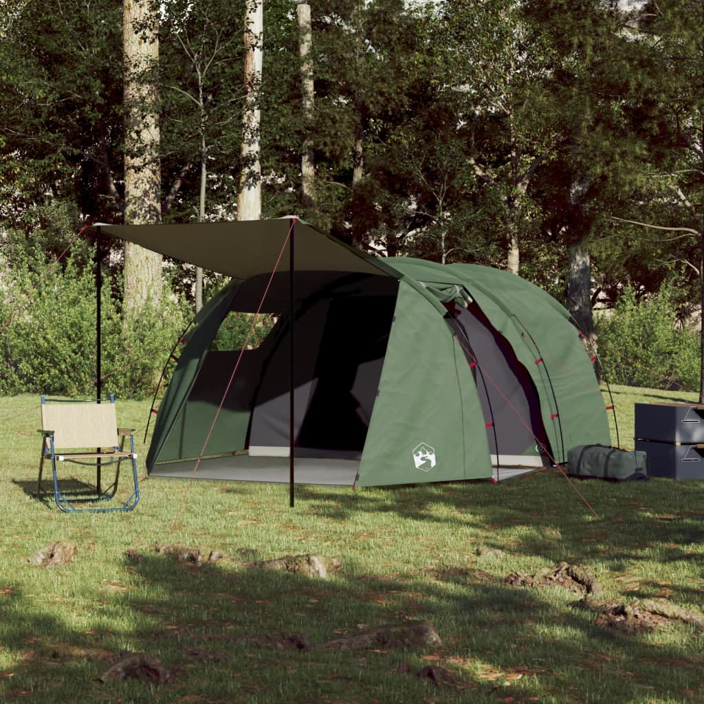 Tenda de campismo túnel para 4 pessoas impermeável verde