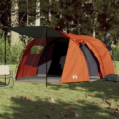 Tenda de campismo túnel p/ 4 pessoas impermeável cinza/laranja