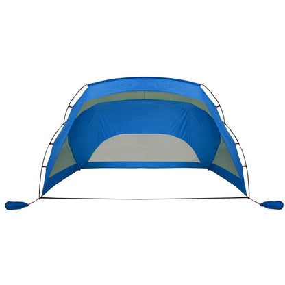 Tenda de praia 274x178x170/148 cm poliéster 185T azul-ciano