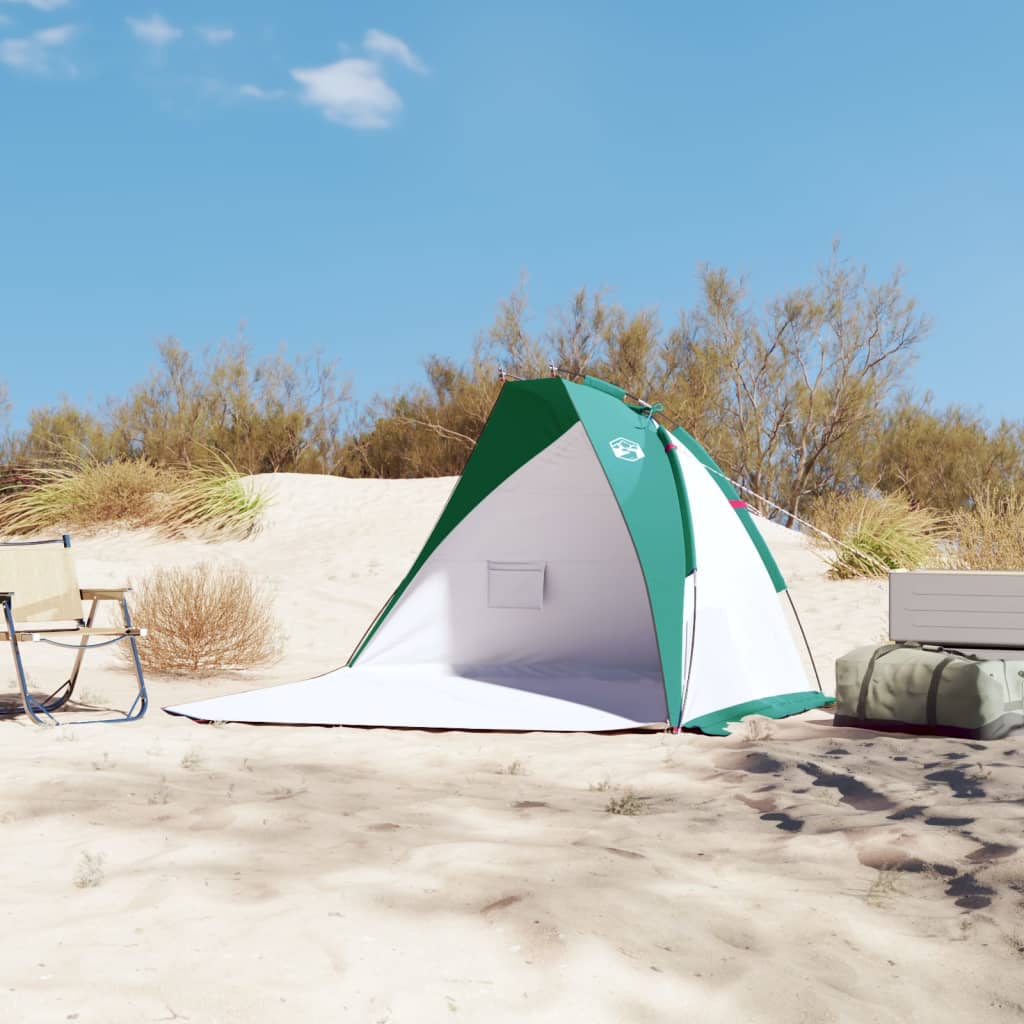 Tenda de praia 268x223x125 cm poliéster 185T verde-mar