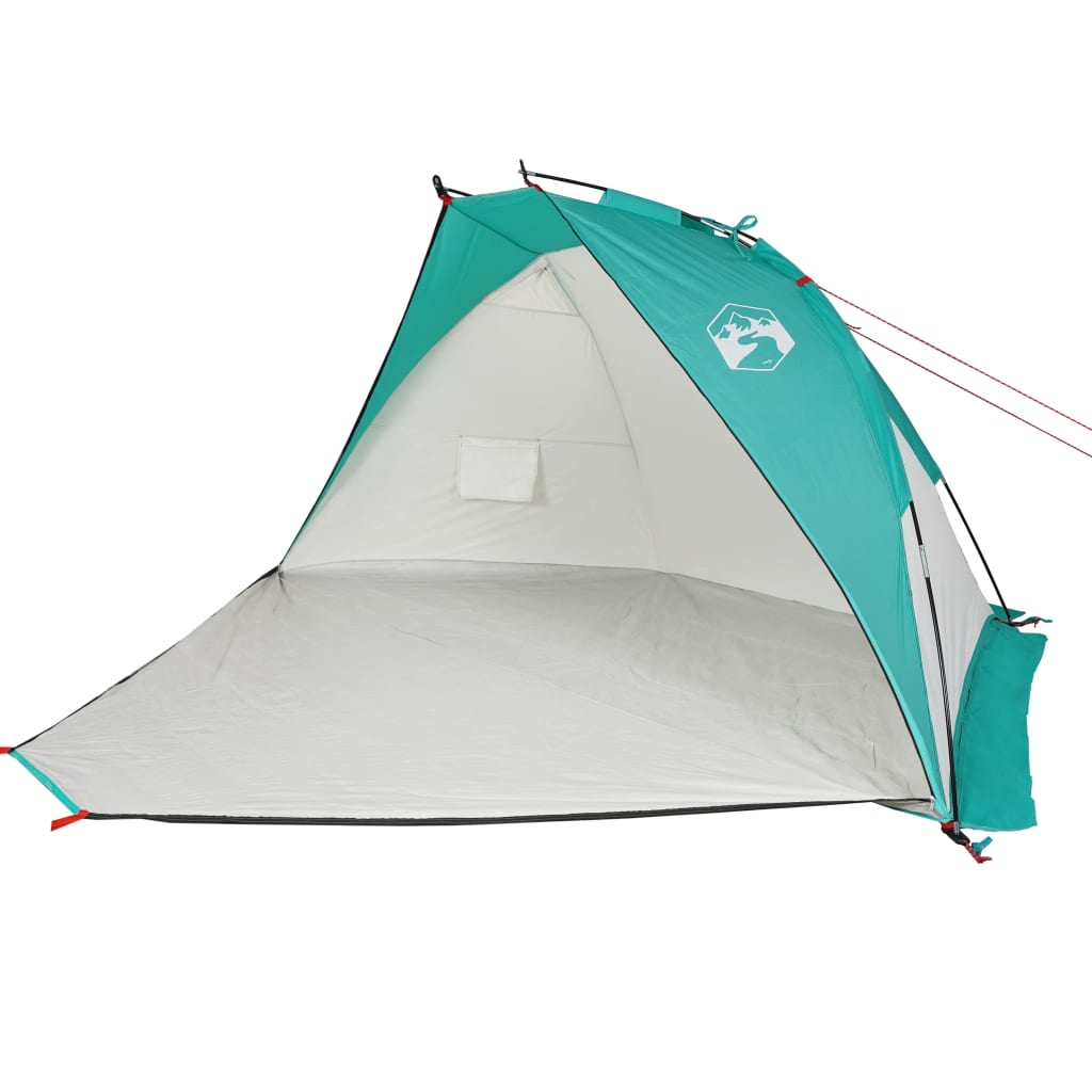 Tenda de praia 268x223x125 cm poliéster 185T verde-mar