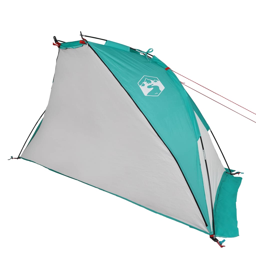 Tenda de praia 268x223x125 cm poliéster 185T verde-mar