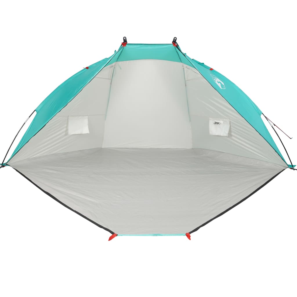 Tenda de praia 268x223x125 cm poliéster 185T verde-mar