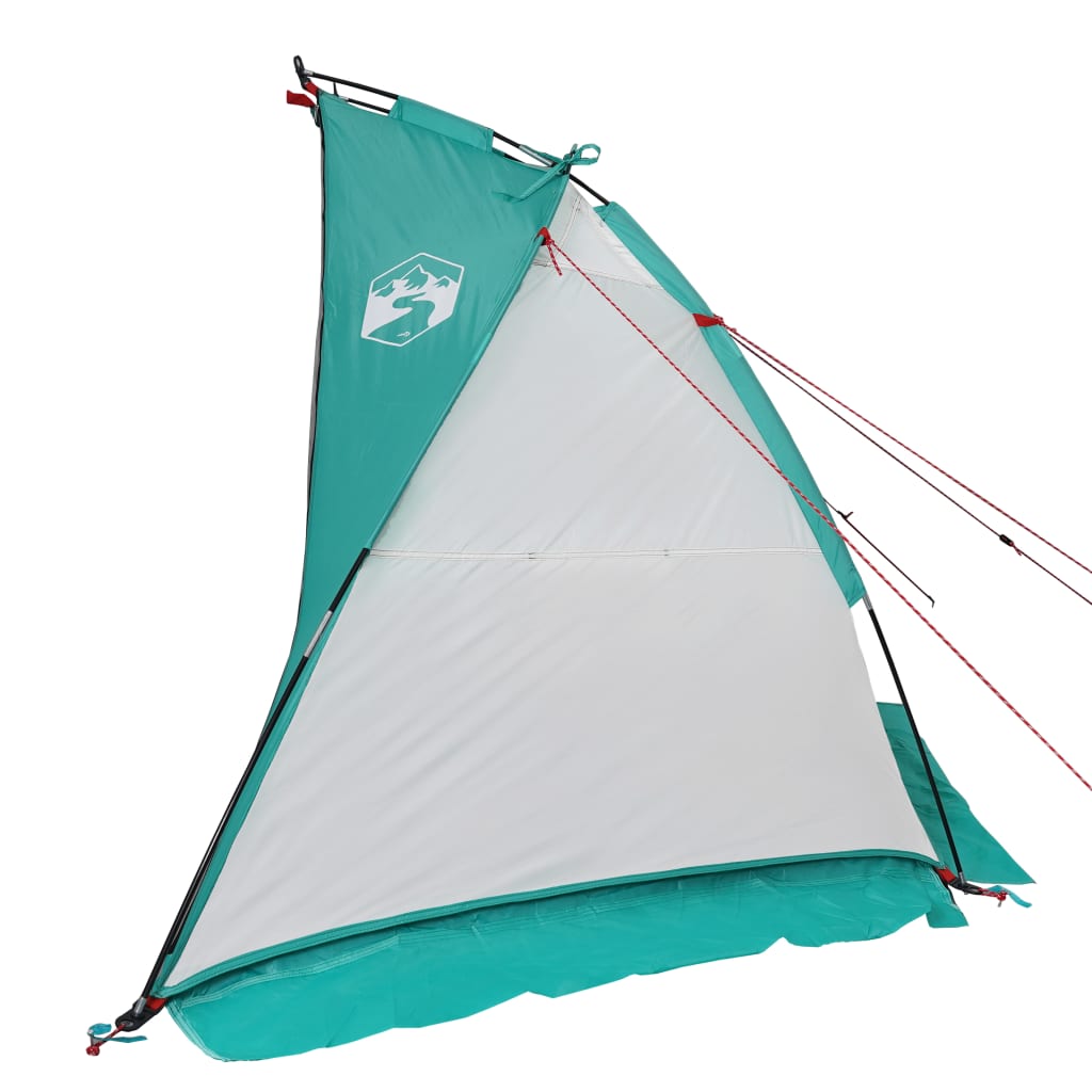 Tenda de praia 268x223x125 cm poliéster 185T verde-mar