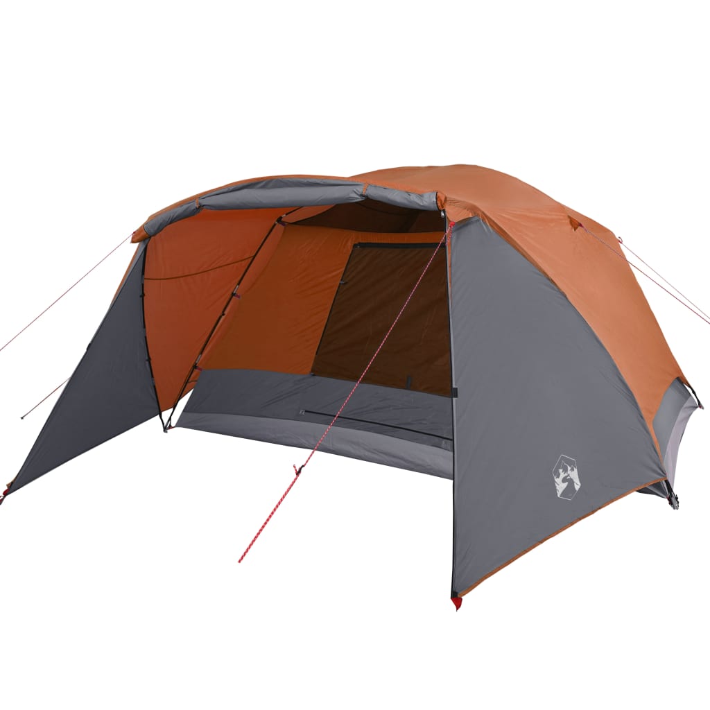 Tenda familiar c/ avançado 6 pessoas impermeável cinza/laranja