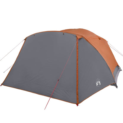 Tenda familiar c/ avançado 6 pessoas impermeável cinza/laranja