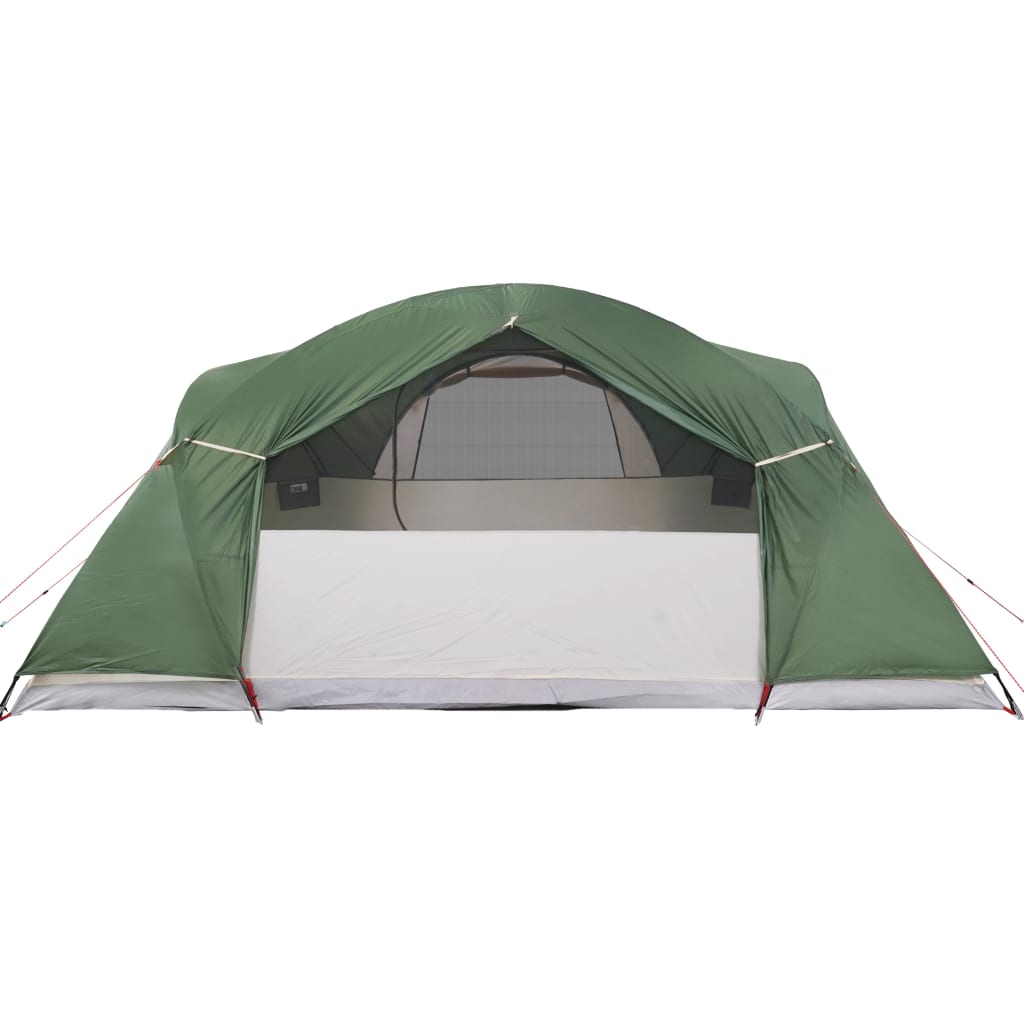 Tenda familiar ventilação cruzada 8 pessoas impermeável verde