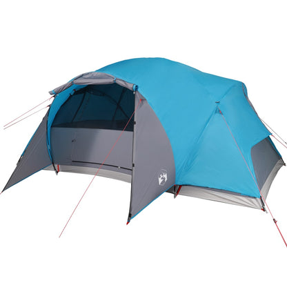 Tenda familiar ventilação cruzada 8 pessoas impermeável azul