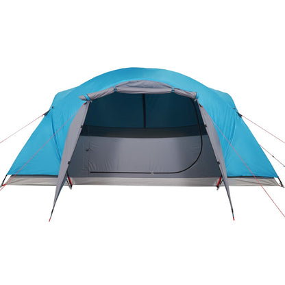 Tenda familiar ventilação cruzada 8 pessoas impermeável azul